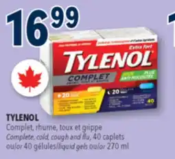 Familiprix TYLENOL Complete, cold, cough and flu, 40caplets or 40liquid gels or 270ml offer