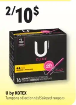 Familiprix U by Kotex Click with Comfortflex compact unscented tampons regular 16un offer