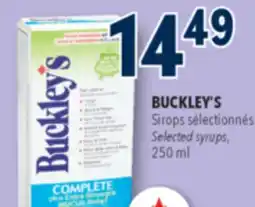 Familiprix BUCKLEY'S, Selected syrups offer