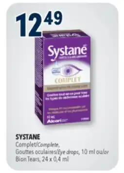 Familiprix SYSTANE, Complete, oculaires/Eye drops, 10 ml or Bion Tears offer