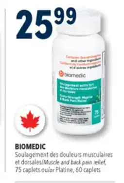 Familiprix Biomedic extra strength muscle & back pain relief caplets 75un offer