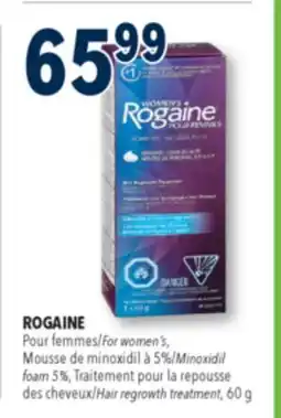 Familiprix ROGAINE, For women's, Mousse de minoxidil à 5%/Minoxidil foam 5%, Hair regrowth treatment offer