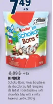 Familiprix KINDER, Fine milk chocolate bites with a milky hazelnut centre offer