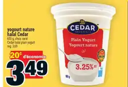 Super C YOGOURT NATURE HALAL CEDAR | CEDAR HALAL PLAIN YOGURT offer