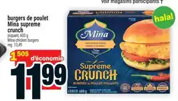 Super C Burgers de poulet Mina supreme crunch | Mina chicken burgers offer