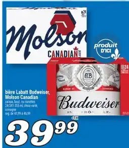 Marché Richelieu BIÈRE LABATT BUDWEISER, MOLSON CANADIAN offer