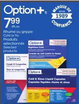 Proxim OPTION+ Cold or flu Selected products offer