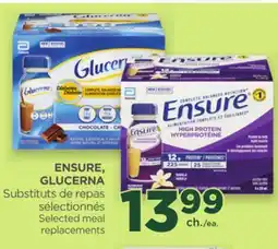 Proxim ENSURE, GLUCERNA Selected meal replacements offer