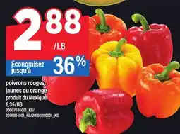 Maxi POIVRONS ROUGES, JAUNES OU ORANGE offer