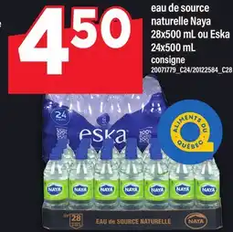 Maxi EAU SOURCE NATURELLE NAYA 28X500 ML OU ESKA 24X500 ML offer