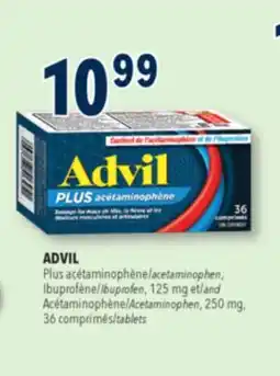 Familiprix ADVIL, acetaminophen, Ibuprofen, 125 mg and Acetaminophen, 250 mg, 36 tablets offer