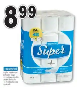 Familiprix ESSENTIEL, Bathroom tissue, 24 double rolls offer