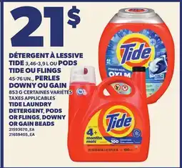 Provigo TIDE LAUNDRY DETERGENT, PODS OR FLINGS, DOWNY OR GAIN BEADS offer