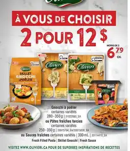 Provigo FRESH FILLED PASTA, 280 - 350 g | SKILLET GNOCCHI, 250 - 350 g | FRESH SAUCE, 300 mL offer