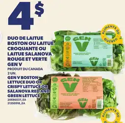 Provigo DUO DE LAITUE BOSTON OU LAITUE CROQUANTE OU LAITUE SALANOVA ROUGE ET VERTE GEN V, 2 UN offer