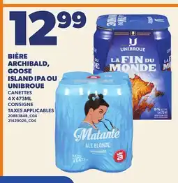 Provigo BIÈRE ARCHIBALD, GOOSE ISLAND IPA OU UNIBROUE offer