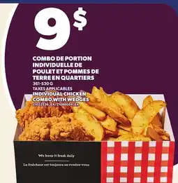 Provigo INDIVIDUAL CHICKEN COMBO WITH WEDGES offer