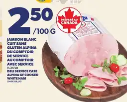 Provigo DELI SERVICE CASE ALPINA GF COOKED WHITE HAM offer