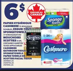 Provigo CASHMERE BATHROOM TISSUE SPONGETOWELS PAPER TOWELS OR SCOTTIES FACIAL TISSUE offer