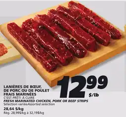 IGA C'EST PRÊT! À CUIRE FRESH MARINATED CHICKEN, PORK OR BEEF STRIPS offer