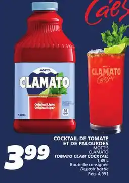 IGA MOTT'S CLAMATO TOMATO CLAM COCKTAIL offer