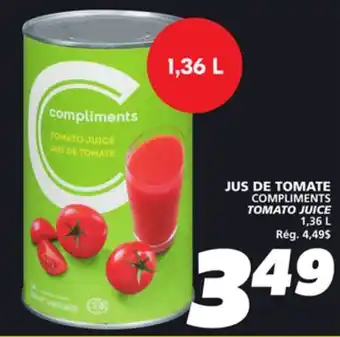 IGA COMPLIMENTS TOMATO JUICE offer