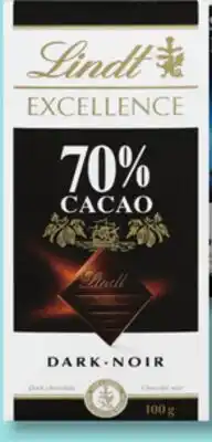 IGA LINDT EXCELLENCE CHOCOLATE offer