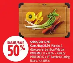 Canadian Tire Vida by PADERNO 12 x 18˝ Bamboo Cutting offer