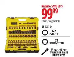 Canadian Tire Stanley 122 PC | 72 TEETH | 1/4, 3/8 DRIVE SIZES offer