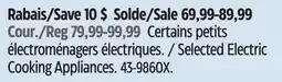 Canadian Tire Selected Electric Cooking Appliances offer