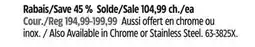 Canadian Tire Also Available in Chrome or Stainless Steel offer