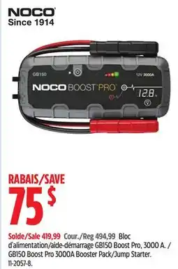 Canadian Tire NOCO GB150 Boost Pro 3000A Booster Pack/Jump Starter offer