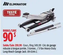 Canadian Tire Eliminator 3-Ton Heavy-Duty Long-Reach Garage Jack offer