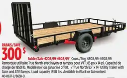 Canadian Tire True North 83˝ x 14´ Utility Trailer with Gate and ATV Ramps offer