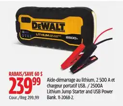 Canadian Tire 2500A Lithium Jump Starter and USB Power Bank offer
