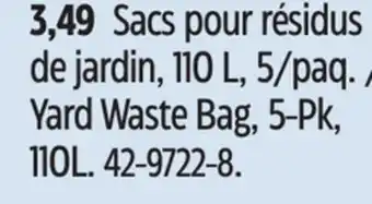 Canadian Tire Yard Waste Bag, 5-Pk offer
