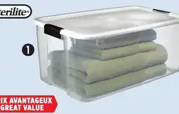 Canadian Tire Sterilite 110L Ultra Clear Tote with Latched Lid offer