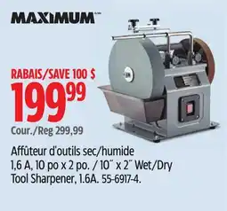 Canadian Tire MAXIMUM 10˝ x 2˝ Wet/Dry Tool Sharpener, 1.6A offer