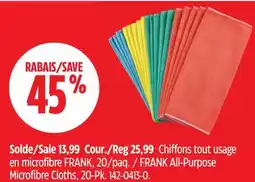 Canadian Tire FRANK All-Purpose Microfibre Cloths, 20-Pk offer