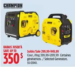 Canadian Tire Champion Selected Generators offer
