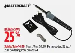 Canadian Tire Mastercraft 25W Soldering Iron offer