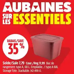 Canadian Tire Type A 68L Storage Tote offer