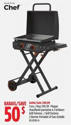 Canadian Tire Master Chef Grill Turismo 2-Burner Portable LP Gas Griddle offer