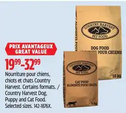Canadian Tire Country Harvest Dog, Puppy and Cat Food offer