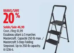 Canadian Tire Mastercraft 3-Step Folding Stepstool offer