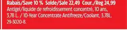 Canadian Tire 10-Year Concentrate Antifreeze/Coolant, 3.78L offer