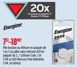 Canadian Tire Energizer Lithium Coin offer
