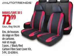 Canadian Tire Autotrends Black/Red Carbon Fibre Seat Cover Kit offer