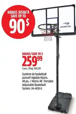 Canadian Tire 48˝ Portable Adjustable Basketball System offer
