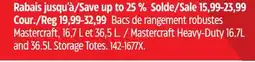 Canadian Tire Mastercraft Heavy-Duty 16,7L and 36.5L Storage Totes offer